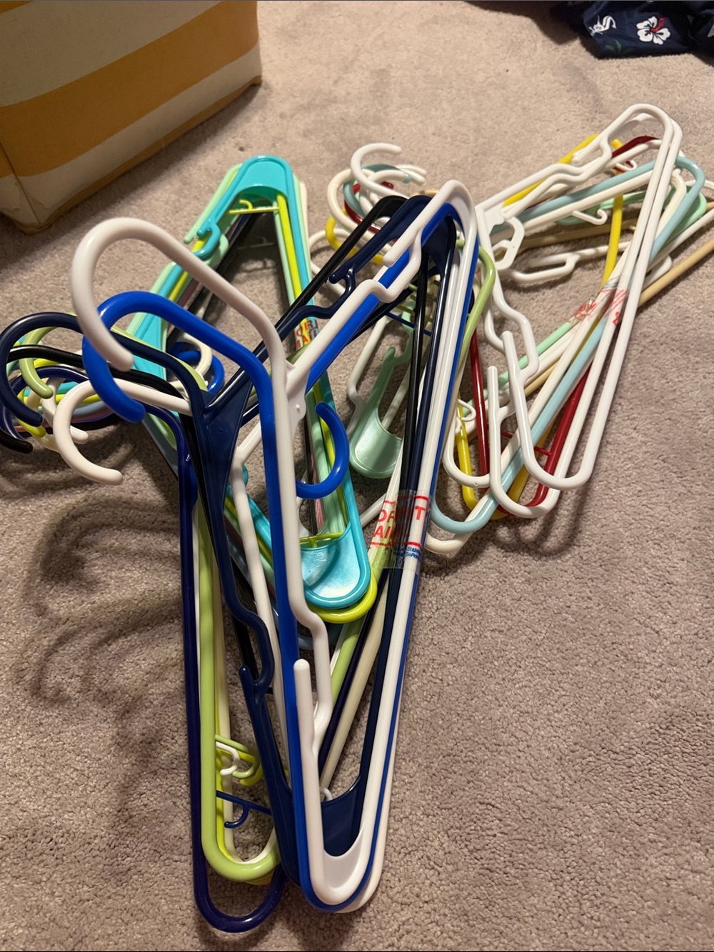 Assorted Plastic Clothes Hangers - Multi-Color Pack